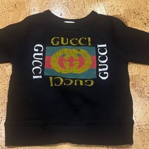 Gucci Kids Black Sweatshirt with Logo Design
